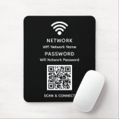 Black Simple Elegante Wifi QR Code Netzwerkkennwor Mousepad (Mit Mouse)