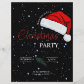 Black Simple Family Christmas Party Einladung Flyer (Vorne)