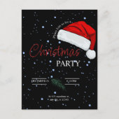 Black Simple Family Christmas Party Einladung Postkarte (Vorderseite)