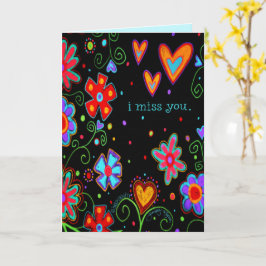 Black Simple Floral Miss Sie fröhliche Inspirivity Karte