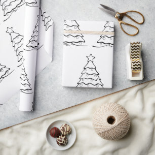 Black Simple Frohe Weihnachten Geschenkpapier