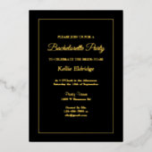 Black Simple Gerahmt Junggeselinnen-Abschied Folieneinladung (Vorderseite)