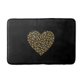 Black Simple Gold Heart Badematte (Vorderseite)