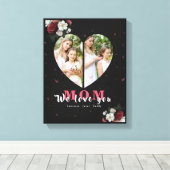 Black Simple Heart Shaped Gift für Muttertag Leinwanddruck (Insitu (Holzboden))