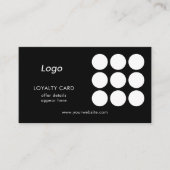 Black Simple Logo Loyalty-Karte Visitenkarte (Vorderseite)