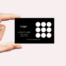 Black Simple Logo Loyalty-Karte Visitenkarte