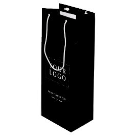 Black Simple Minimal Business Logo Weinpapier Tasc Geschenktüte Für Weinflaschen