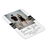 Black Simple Minimalistisch Custom Foto Neu Verlob Magnet (Rechte Seite)