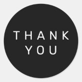 Black Simple Minimalistisch Dankeschön Verpackungs Runder Aufkleber (Vorderseite)