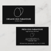 Black Simple Minimalistisch Moddern Egg Visitenkarte (Vorne/Hinten)