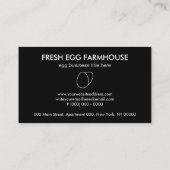 Black Simple Minimalistisch Moddern Egg Visitenkarte (Rückseite)