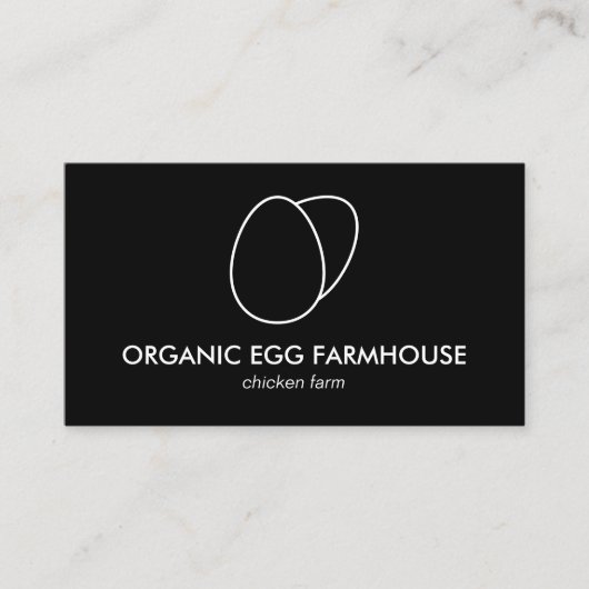 Black Simple Minimalistisch Moddern Egg Visitenkarte (Vorderseite)