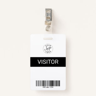 Black Simple Minimalistisch Visitor's Pass ID Ausweis