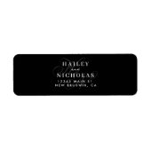 Black Simple Minimalistisch Wedding Rücksendeadres (Vorne)