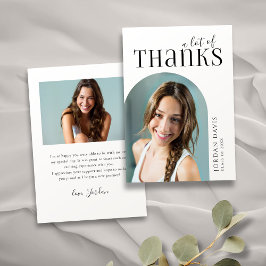 Black Simple Modern Arch 2 Photo Graduation Dankeskarte