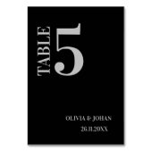 Black Simple Modern Elegance Wedding Tischnummer (Vorderseite)