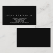 Black Simple Modern Schlicht Consultant Business C Visitenkarte (Vorne/Hinten)