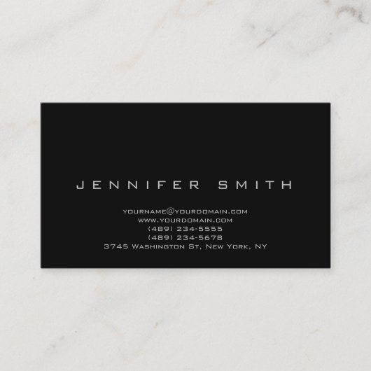 Black Simple Modern Schlicht Consultant Business C Visitenkarte (Vorderseite)