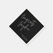 Black Simple Modern Script Congrads Graduate Serviette (Ecke)
