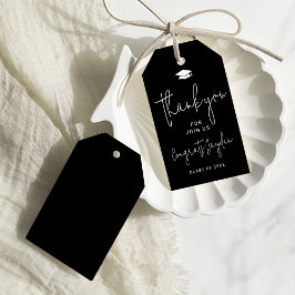 Black Simple Modern Script Graduate Vielen Dank Geschenkanhänger