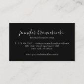 Black Simple Modern Sophisticaid Meerjungfrau Visitenkarte (Rückseite)