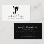 Black Simple Modern Sophisticaid Meerjungfrau Visitenkarte (Vorne/Hinten)