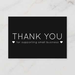 Black Simple Modern Vielen Dank Business Cards Visitenkarte