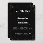 Black Simple Night Sky Wedding Save the Date Einladung (Vorne/Hinten)