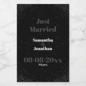 Black Simple Night Sky Wedding Weinetikett (Einzelnes Label)