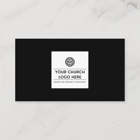 Black Simple Pastor Foto Religiöse Kirche Visitenkarte (Rückseite)