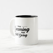 Black Simple Quotes-Tasse Zweifarbige Tasse (Vorderseite Links)