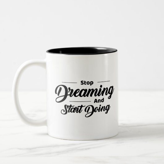 Black Simple Quotes-Tasse Zweifarbige Tasse (Links)