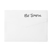 Black Simple Script Be Joyful Holiday Labels (Rückseite)