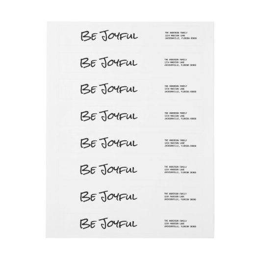 Black Simple Script Be Joyful Holiday Labels (Bogen)