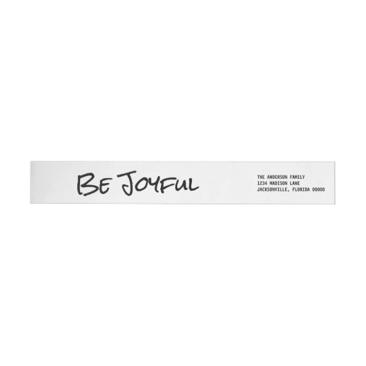 Black Simple Script Be Joyful Holiday Labels (Person)