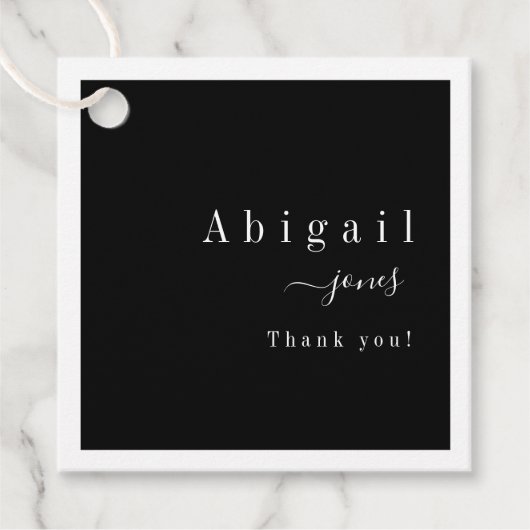 Black Simple Script Modern Luxus Vielen Dank Geschenkanhänger (Vorderseite)