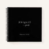 Black Simple Script Moderner Luxus Beruflich Notizblock (Vorderseite)