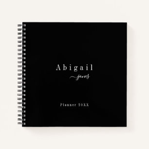 Black Simple Script Moderner Luxus Beruflich Notizblock