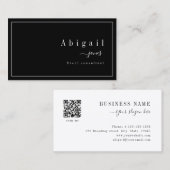 Black Simple Script Moderner Luxus Beruflich Visitenkarte (Vorne/Hinten)