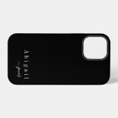 Black Simple Script Name elegant personalisiert iPhone Hülle (Rückseite (Horizontal))