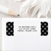 Black Simple Snowflake Holiday Address Labels (Insitu)