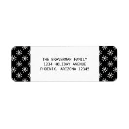 Black Simple Snowflake Holiday Address Labels