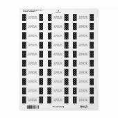 Black Simple Snowflake Holiday Address Labels (Vorne)