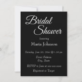 Black Simple Style Brautparty Einladung (Vorderseite)