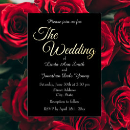 Black Simple Style Wedding Folieneinladung