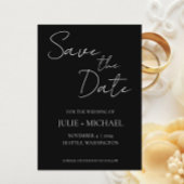 Black Simple Style Wedding Save The Date
