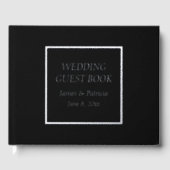 Black Simple Stylicing Lettering Wedding Gästebuch (Vorderseite)