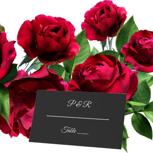 Black Simple Stylized Script Wedding Platzkarte