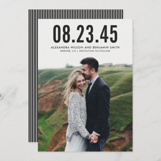 Black Simple Typografie Ankündigung Datum freihalt (Vorne/Hinten)