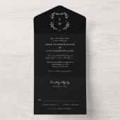 Black Simple Wedding All In One Einladung (Innen Boden)